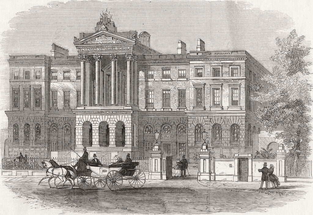 KENNINGTON. Licensed Victuallers School, Upper Lane 1858 old antique print
